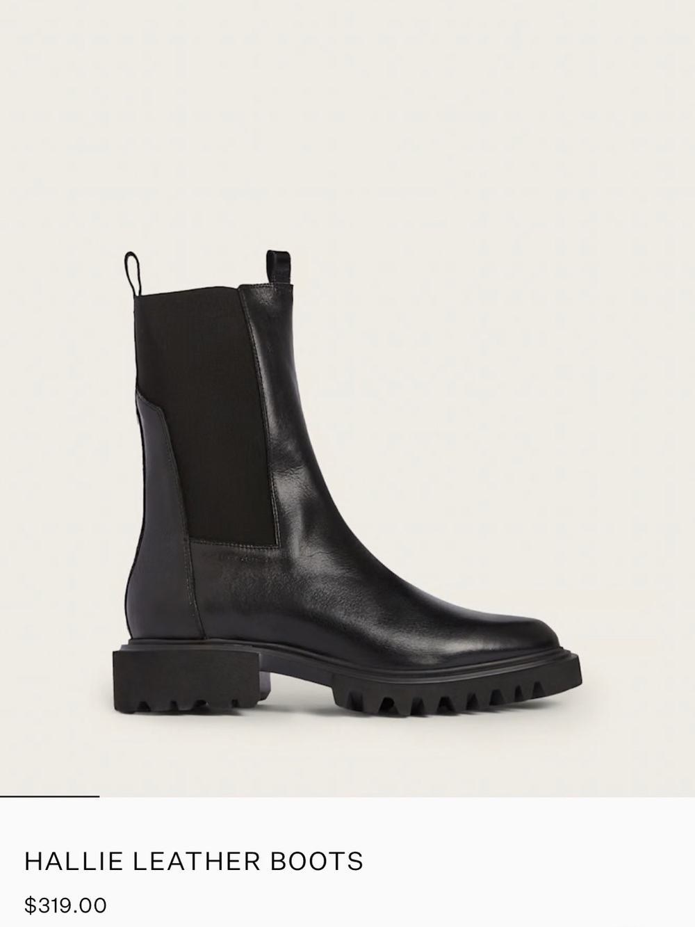 All Saints 🔥 Leather  Hallie Boots - Black